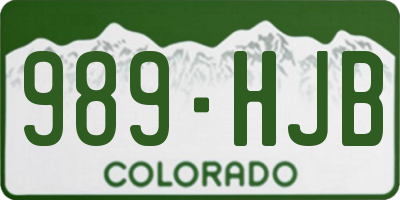 CO license plate 989HJB