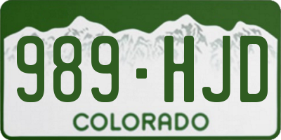 CO license plate 989HJD