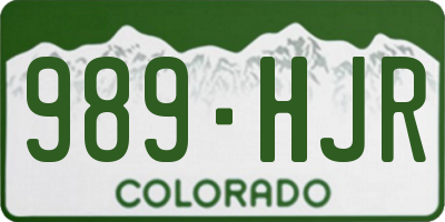 CO license plate 989HJR