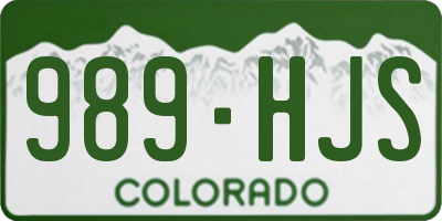 CO license plate 989HJS