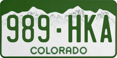CO license plate 989HKA