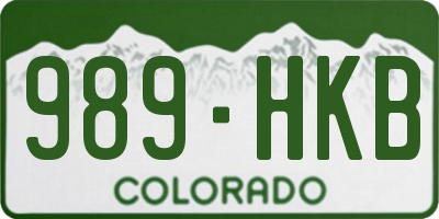 CO license plate 989HKB