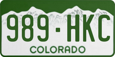 CO license plate 989HKC