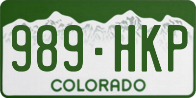 CO license plate 989HKP