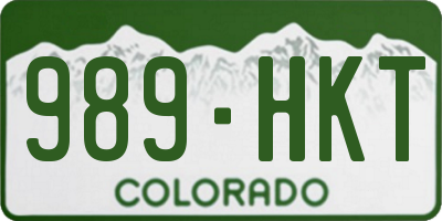 CO license plate 989HKT