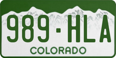 CO license plate 989HLA