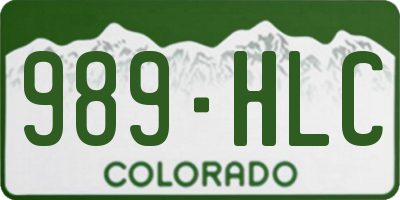 CO license plate 989HLC