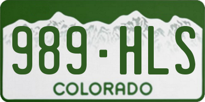 CO license plate 989HLS