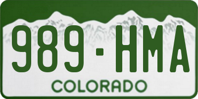 CO license plate 989HMA