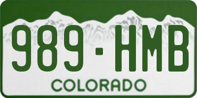 CO license plate 989HMB