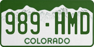 CO license plate 989HMD