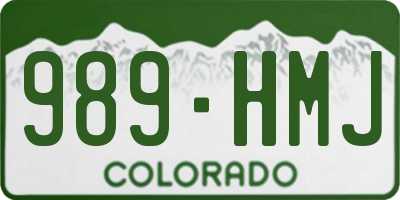 CO license plate 989HMJ