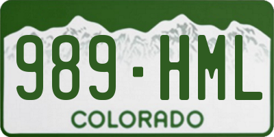 CO license plate 989HML