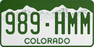 CO license plate 989HMM