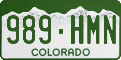 CO license plate 989HMN