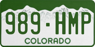 CO license plate 989HMP