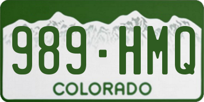 CO license plate 989HMQ