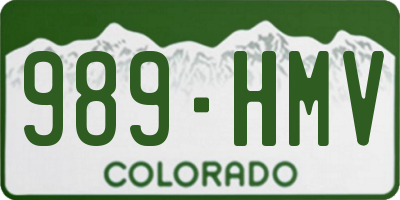 CO license plate 989HMV