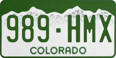 CO license plate 989HMX