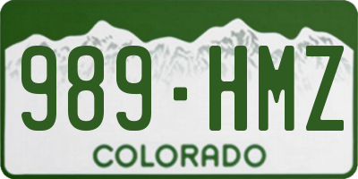 CO license plate 989HMZ