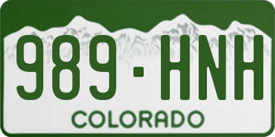 CO license plate 989HNH