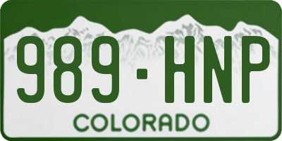 CO license plate 989HNP