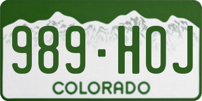CO license plate 989HOJ