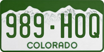 CO license plate 989HOQ