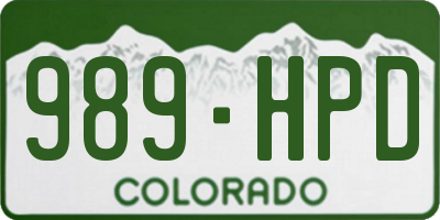 CO license plate 989HPD