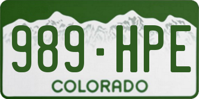 CO license plate 989HPE