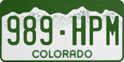 CO license plate 989HPM