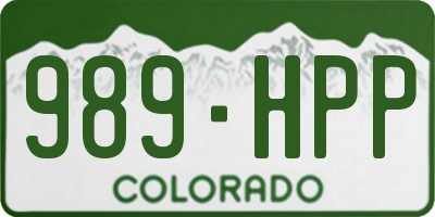 CO license plate 989HPP