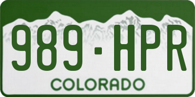 CO license plate 989HPR