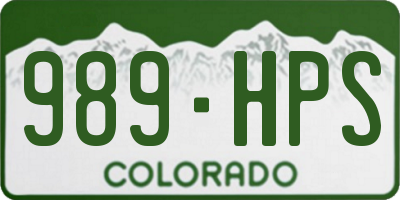 CO license plate 989HPS