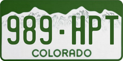 CO license plate 989HPT