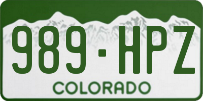 CO license plate 989HPZ
