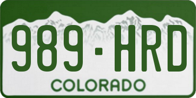 CO license plate 989HRD