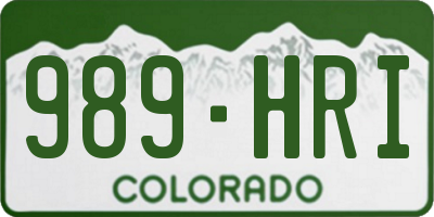 CO license plate 989HRI