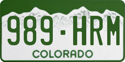 CO license plate 989HRM
