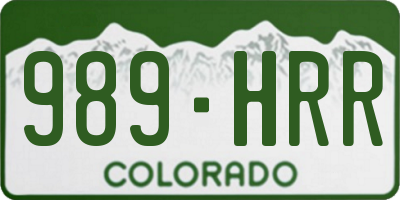 CO license plate 989HRR