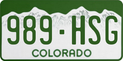 CO license plate 989HSG
