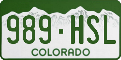 CO license plate 989HSL