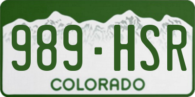 CO license plate 989HSR