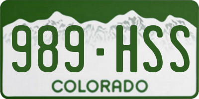 CO license plate 989HSS