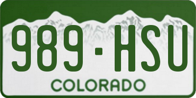 CO license plate 989HSU