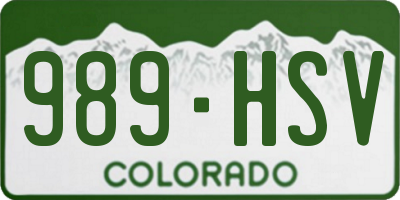 CO license plate 989HSV