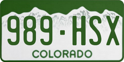 CO license plate 989HSX