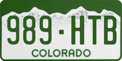 CO license plate 989HTB