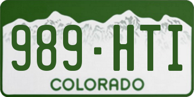 CO license plate 989HTI