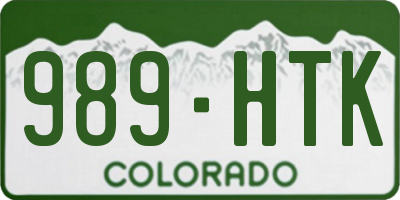 CO license plate 989HTK